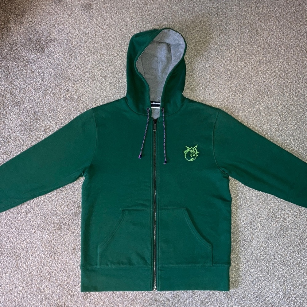 The Hundreds zip up hoodie excellent condition Thermal lined (Large) Dark Green